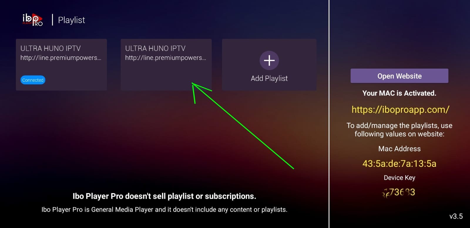 Select playlist on Android Box